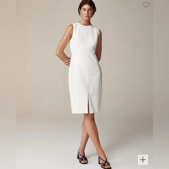 J.Crew High Neck Sheath Dress in Stretch Linen Blend Black Size 0 NEW with tags! - Picture 8 of 9